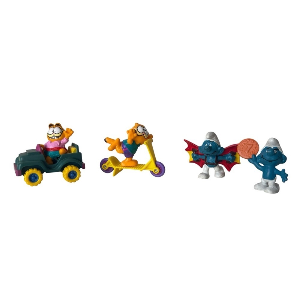 Vintage Garfield Smurfs Collectible Figurines 80s 70s Mcdonalds Schleich Peyo